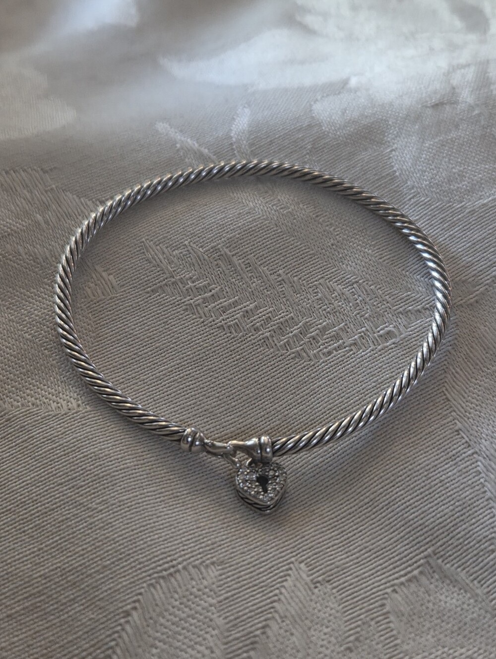 David Yurman Cable Collectibles Heart Lock Bracelet with Diamonds - Picture 9 of 16